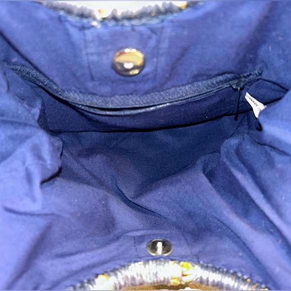 ⭐️UNIQUE WOVEN GRAY-BLUE PURSE W/BAMBOO HANDLES!! Gorgeous condition!! - Picture 9 of 12